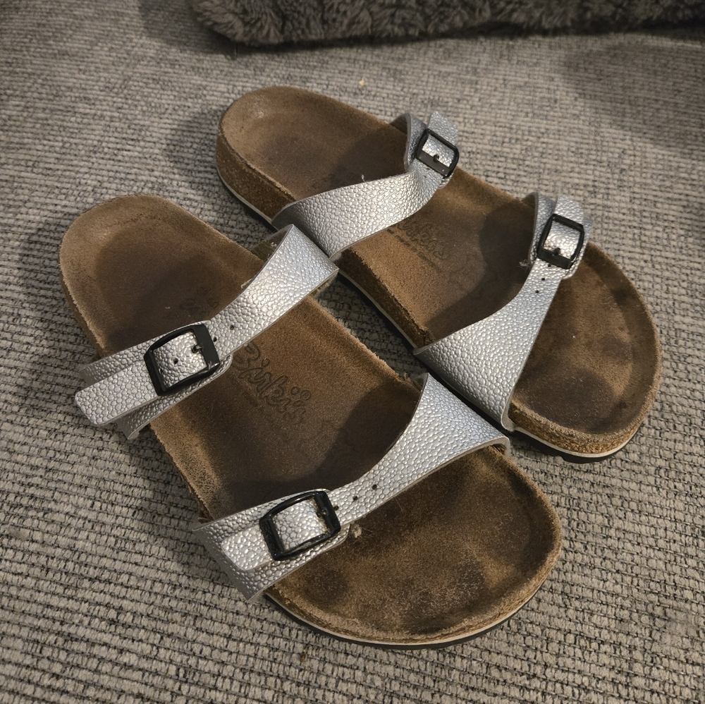 Birkis Silver Sandals 38